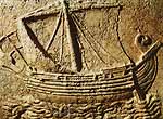 Phoenician ship in bas-relief